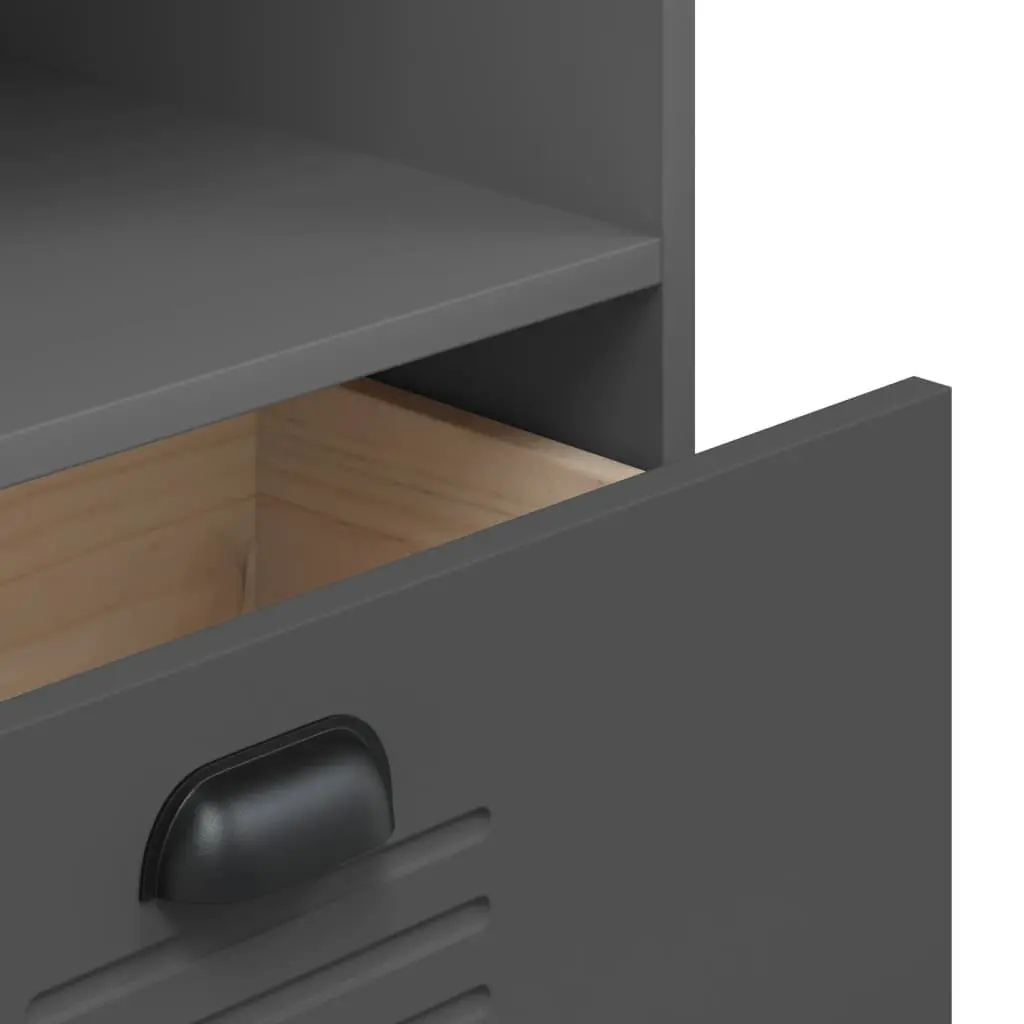 Bookcase Storage Cabinet Industrial Design Anthracite Grey Engineered Wood