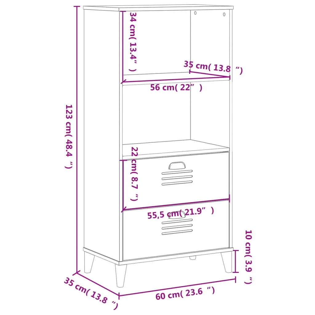 Bookcase Storage Cabinet Industrial Design Anthracite Grey Engineered Wood
