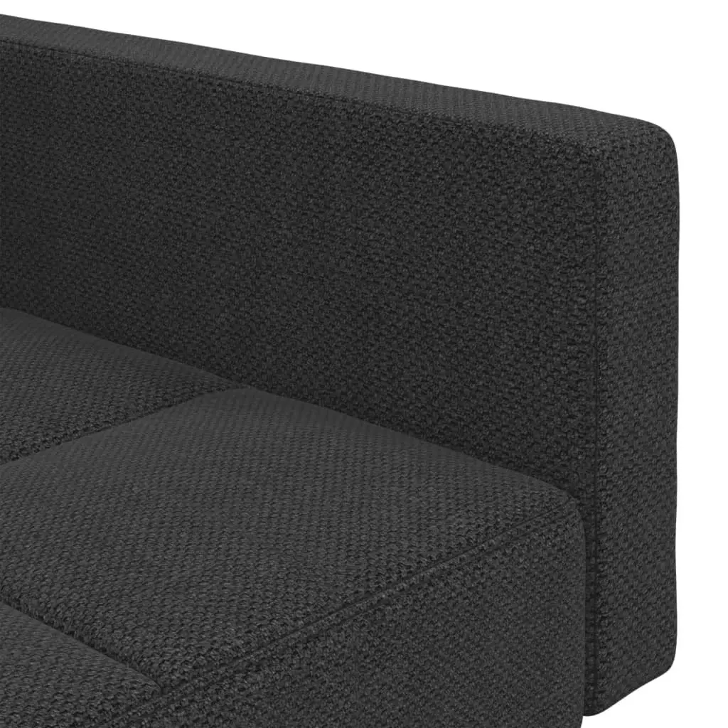 2-Seater Sofa Bed Grey Fabric Convertible Day Bed with Pillows Guest Sleeping