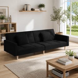 Value and Comfort: Black Fabric Sofa Bed for Two