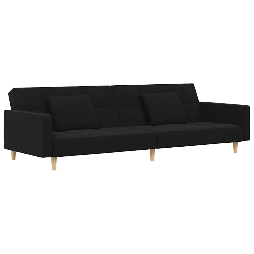 Black Fabric Sofa Bed for Two