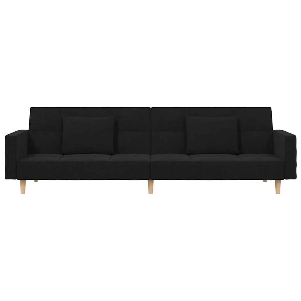 Black Fabric Sofa Bed for Two
