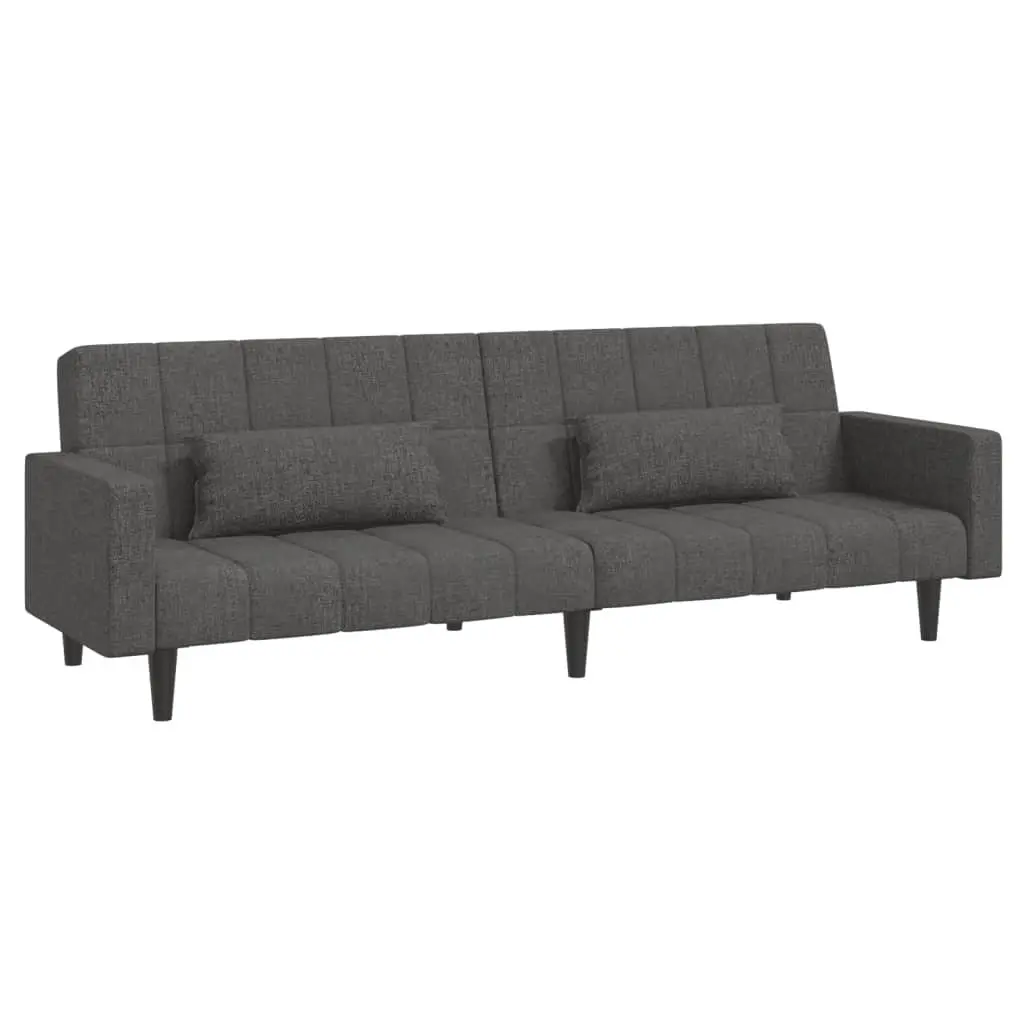 2-Seater Sofa Bed Convertible Daybed Grey Fabric