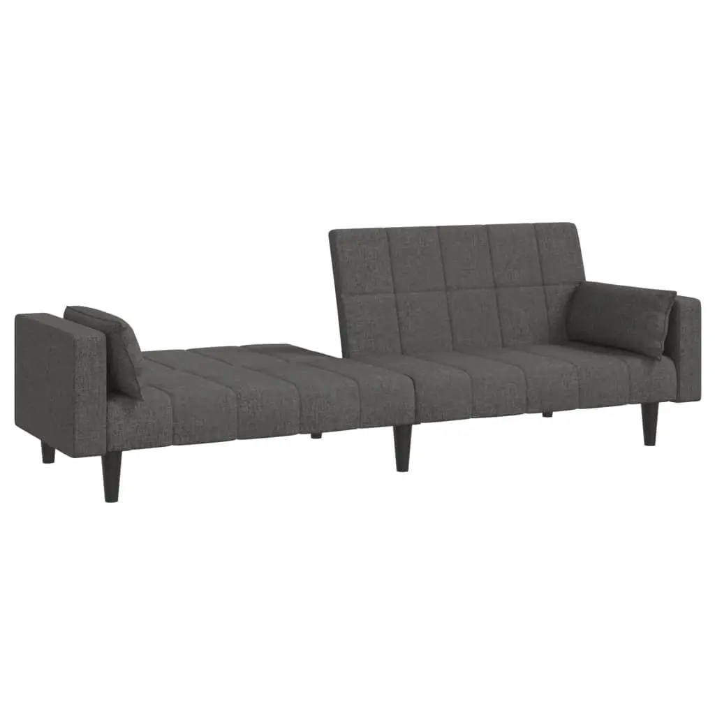 2-Seater Sofa Bed Convertible Daybed Grey Fabric