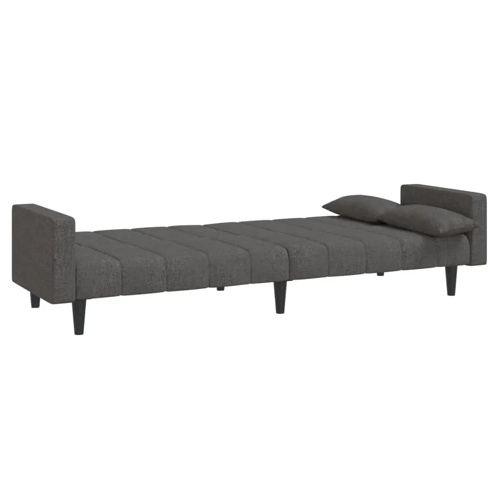 2-Seater Sofa Bed Convertible Daybed Grey Fabric