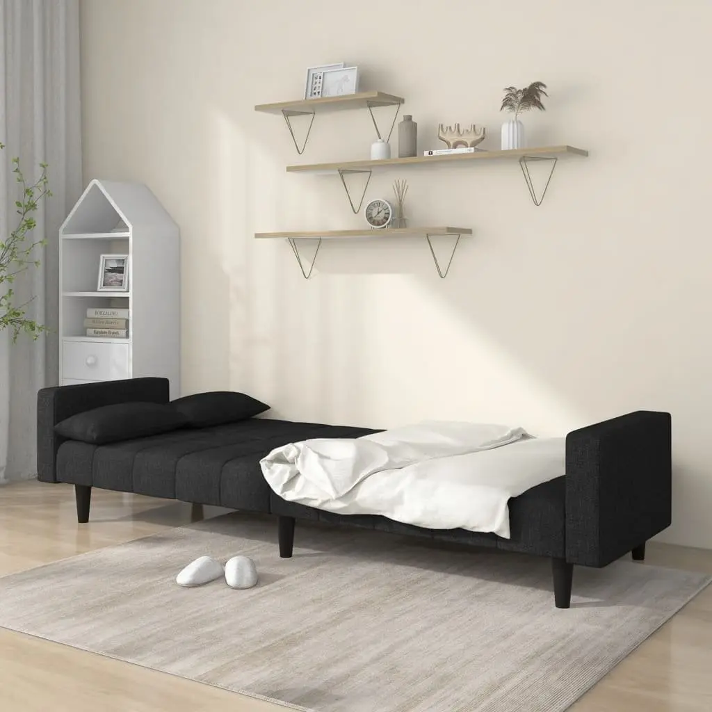 2-Seater Sofa Bed with Pillows for Comfort