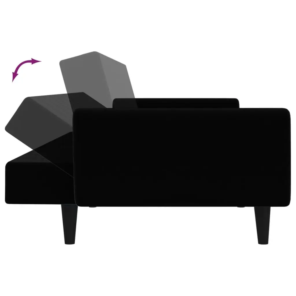 Black Velvet Sofa Bed for Home and Guests