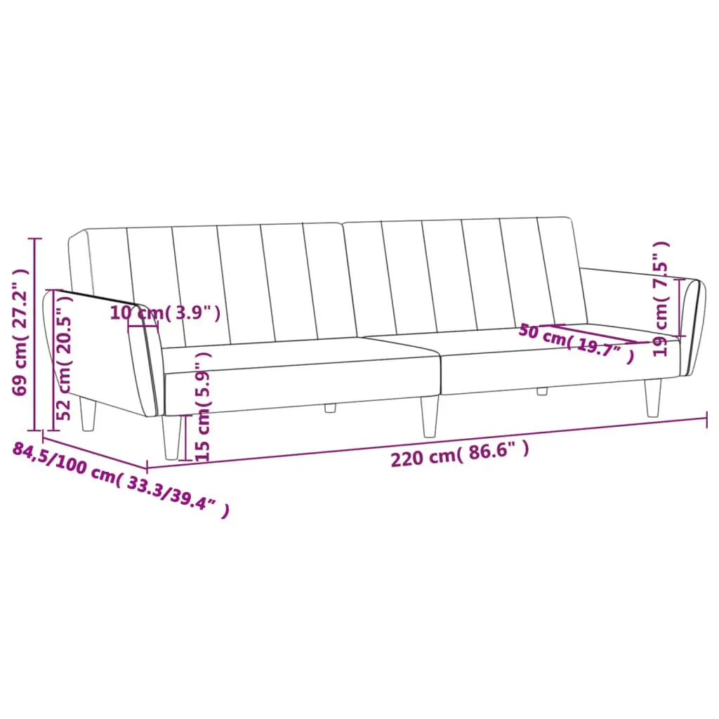 Black Velvet Sofa Bed for Home and Guests