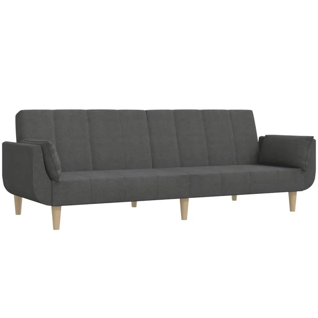 Grey Fabric 2-Seater Sofa Bed with Durable Frame