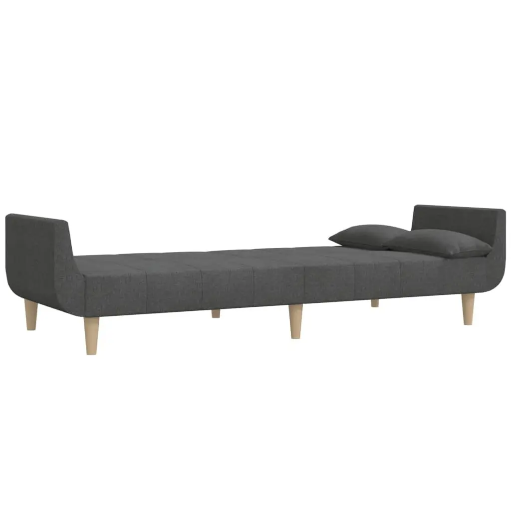 Grey Fabric 2-Seater Sofa Bed with Durable Frame