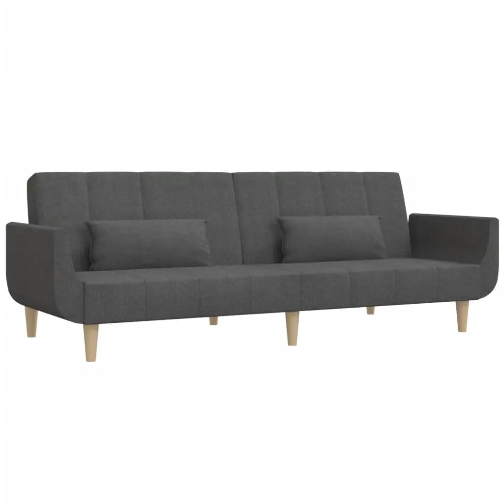 Grey Fabric 2-Seater Sofa Bed with Durable Frame