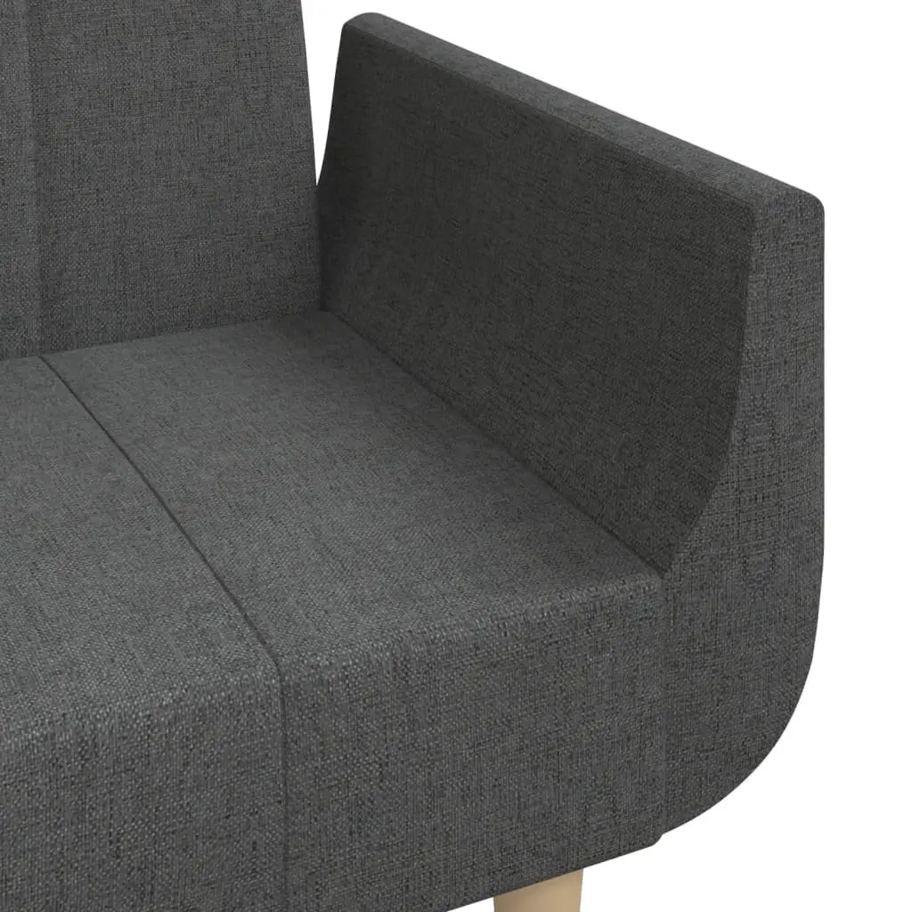 Grey Fabric 2-Seater Sofa Bed with Durable Frame
