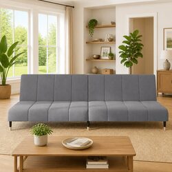 Cozy and Functional Grey Velvet Sofa Bed