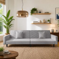 Reliable Grey Velvet Sofa Bed for Comfort