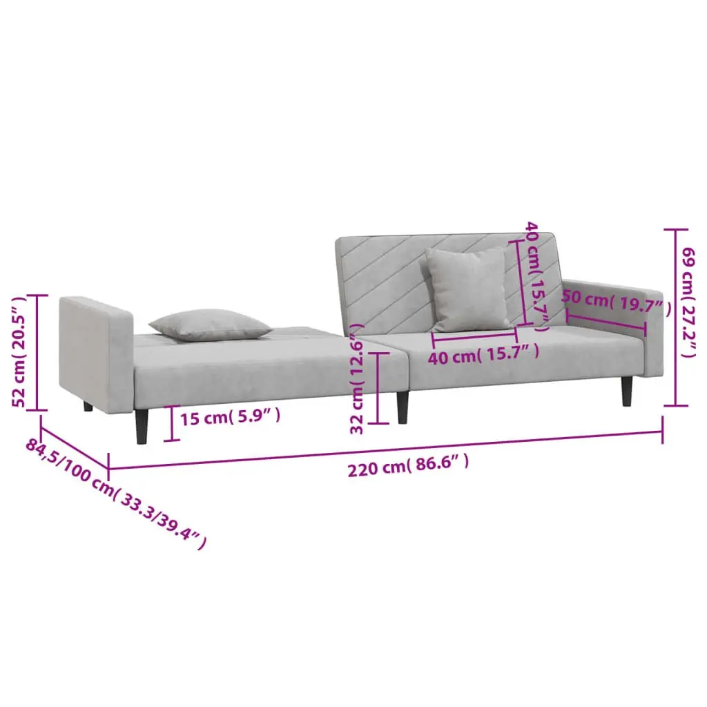 Sofa Bed Convertible Day Bed Twin Guest Sleeper Grey Velvet