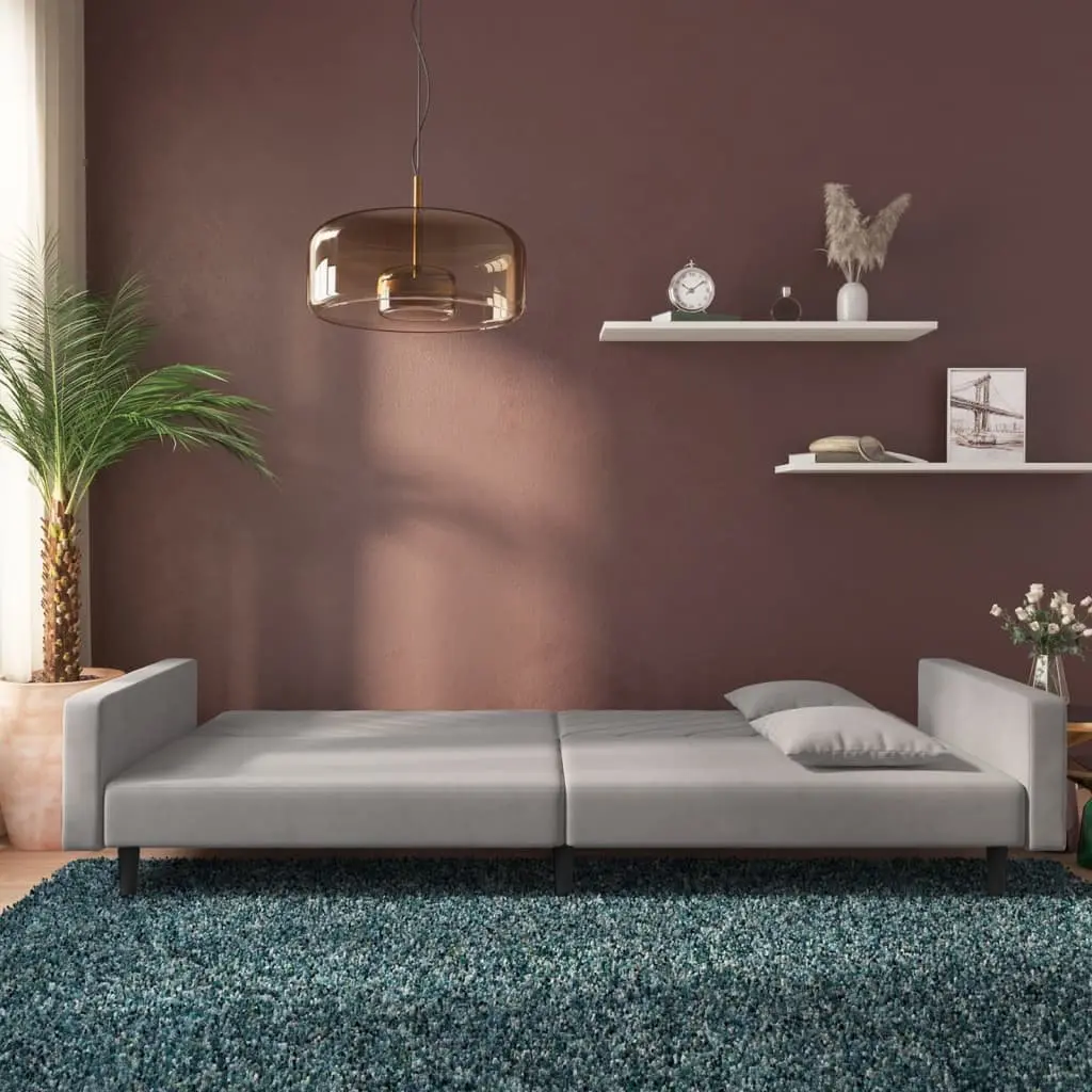 Sofa Bed Convertible Day Bed Twin Guest Sleeper Grey Velvet
