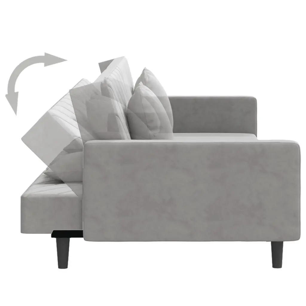 Sofa Bed Convertible Day Bed Twin Guest Sleeper Grey Velvet
