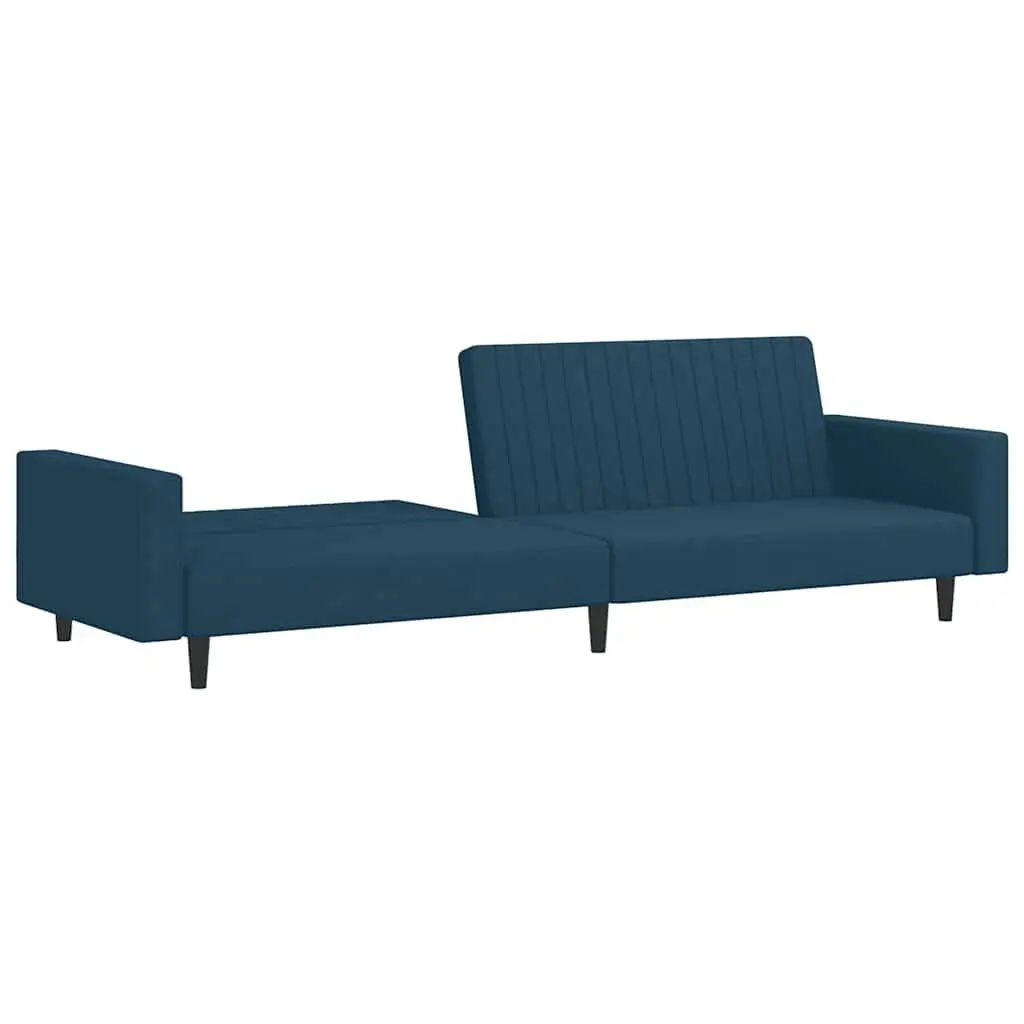 Sofa Bed Convertible 2-Seater Blue Velvet Sleeper Couch