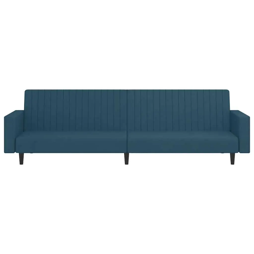 Sofa Bed Convertible 2-Seater Blue Velvet Sleeper Couch