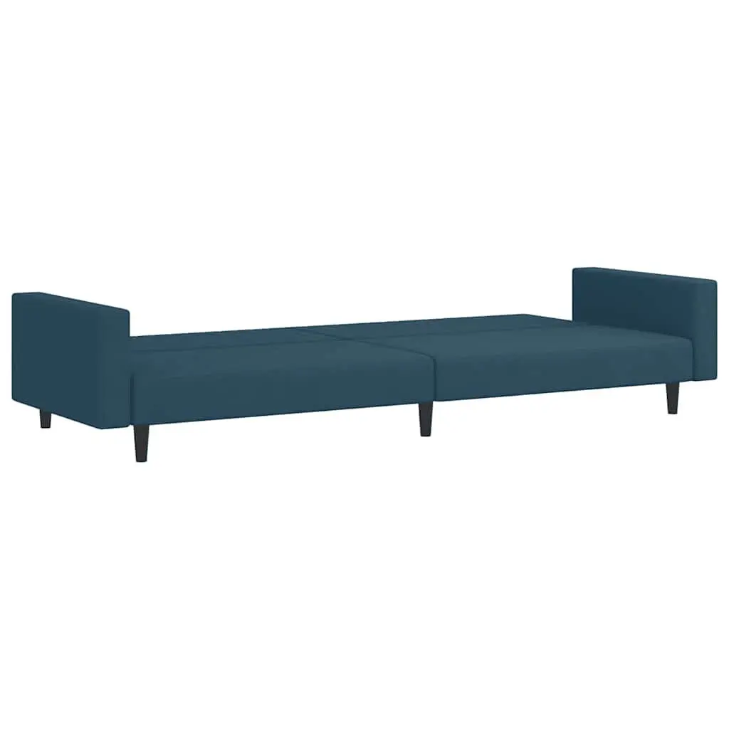 Sofa Bed Convertible 2-Seater Blue Velvet Sleeper Couch