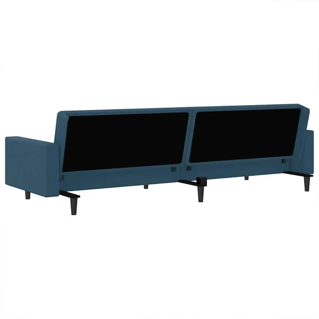 Sofa Bed Convertible 2-Seater Blue Velvet Sleeper Couch
