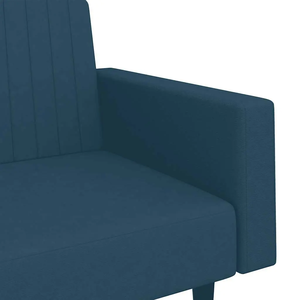 Sofa Bed Convertible 2-Seater Blue Velvet Sleeper Couch