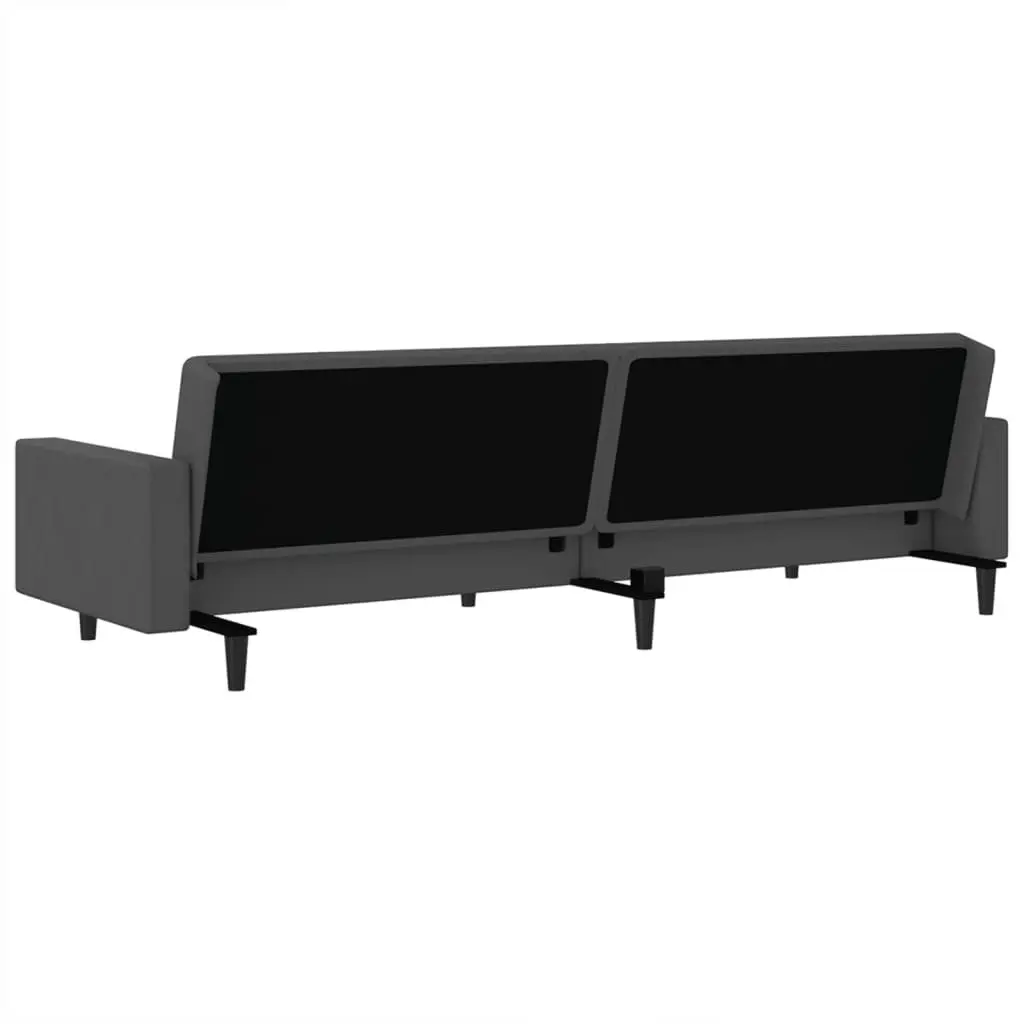 Convertible Sofa Bed Grey Velvet 2 Seater Day Bed Guest Sleeper Couch