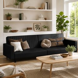 Comfortable Black 2-Seater Sofa Bed for Your Home