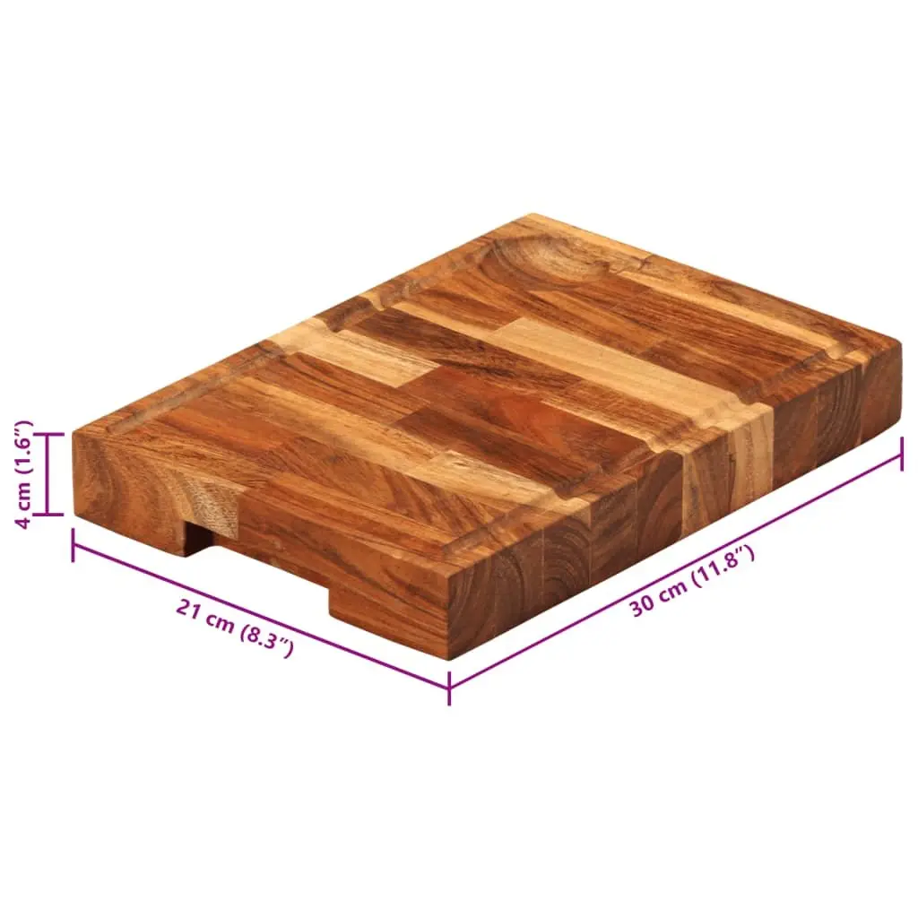 Solid Wood Chopping Board Kitchen Cutting Serving 30x21x4 cm Acacia Brown