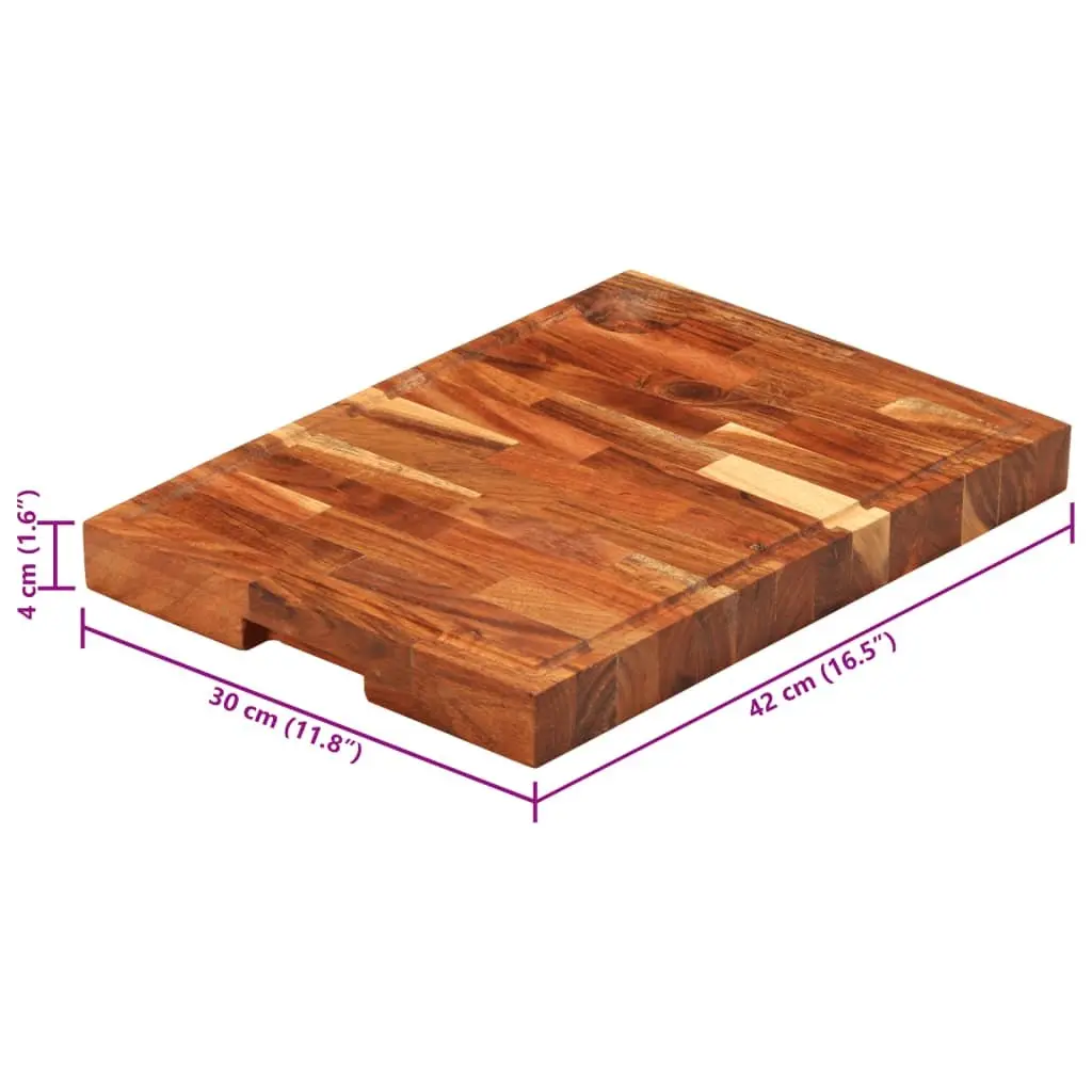 Solid Wood Chopping Board Cutting Serving 42x30x4 cm Brown Acacia