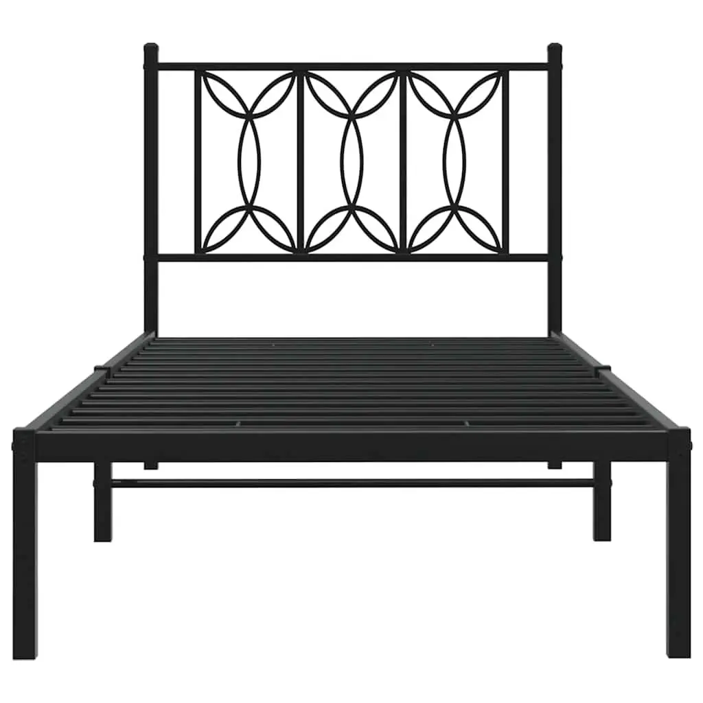 Black Metal Bed Frame with Under-Bed Storage