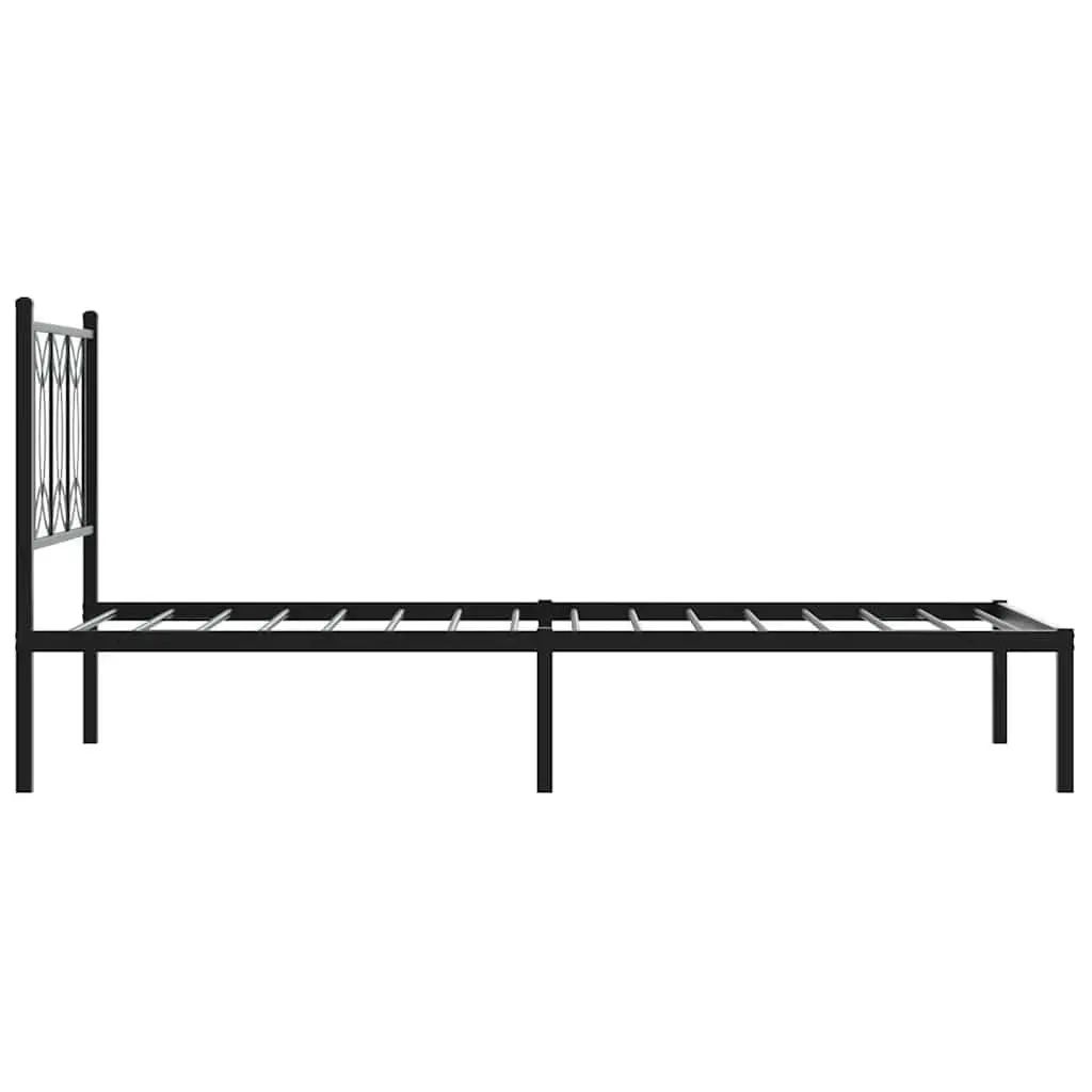 Black Metal Bed Frame with Under-Bed Storage