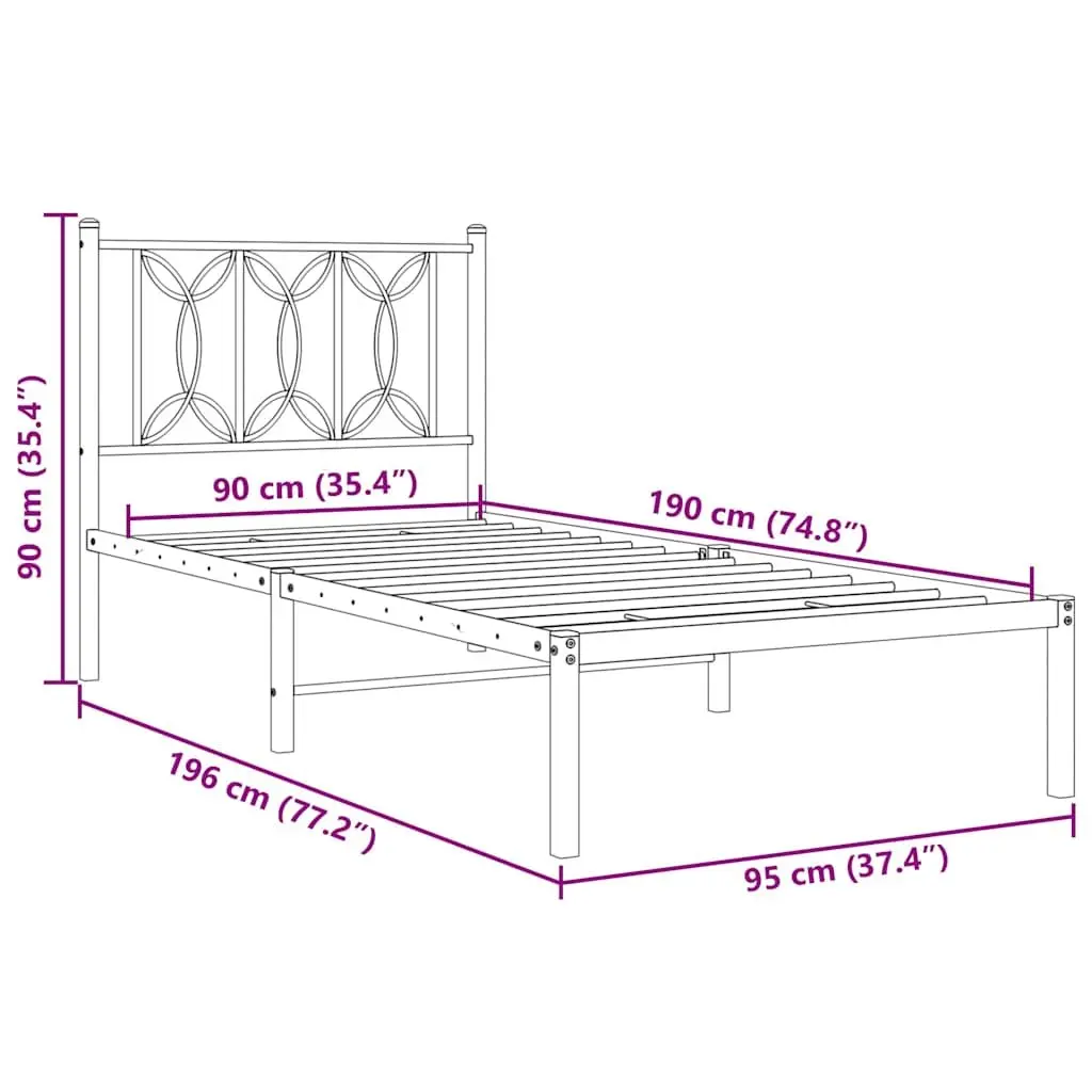 Black Metal Bed Frame with Under-Bed Storage