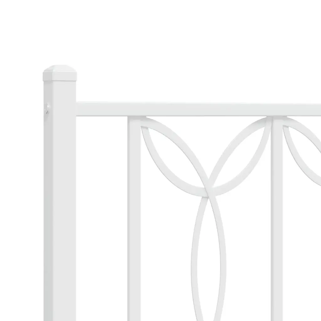 Metal Bed Frame King Single 107x203 cm White Bedroom Headboard Support