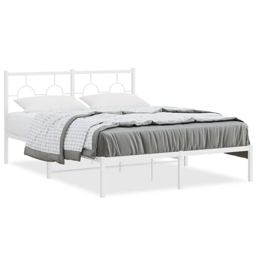 White Metal Bed Frame 135x190 cm
