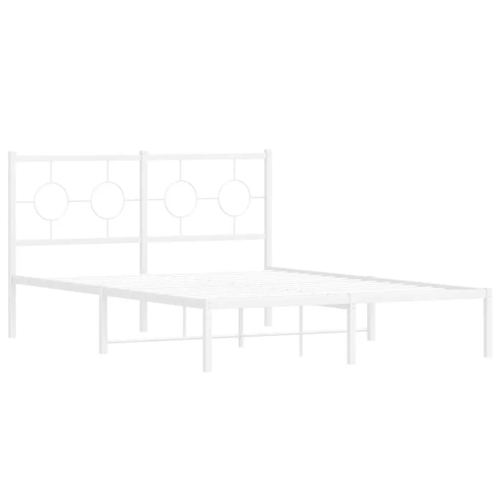 White Metal Bed Frame 135x190 cm