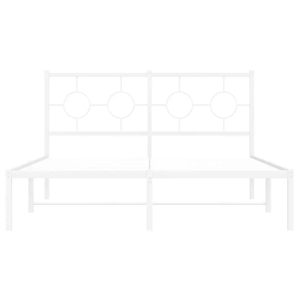 White Metal Bed Frame 135x190 cm
