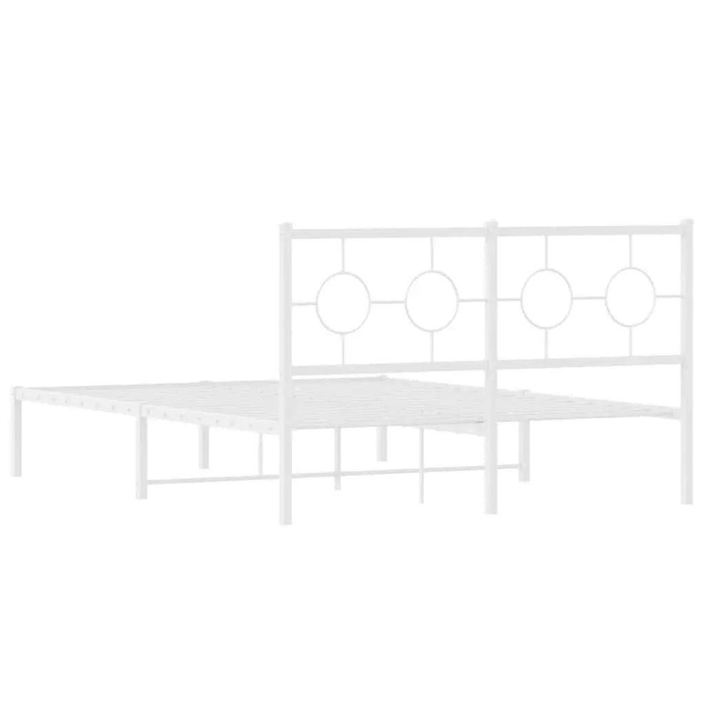 White Metal Bed Frame 135x190 cm