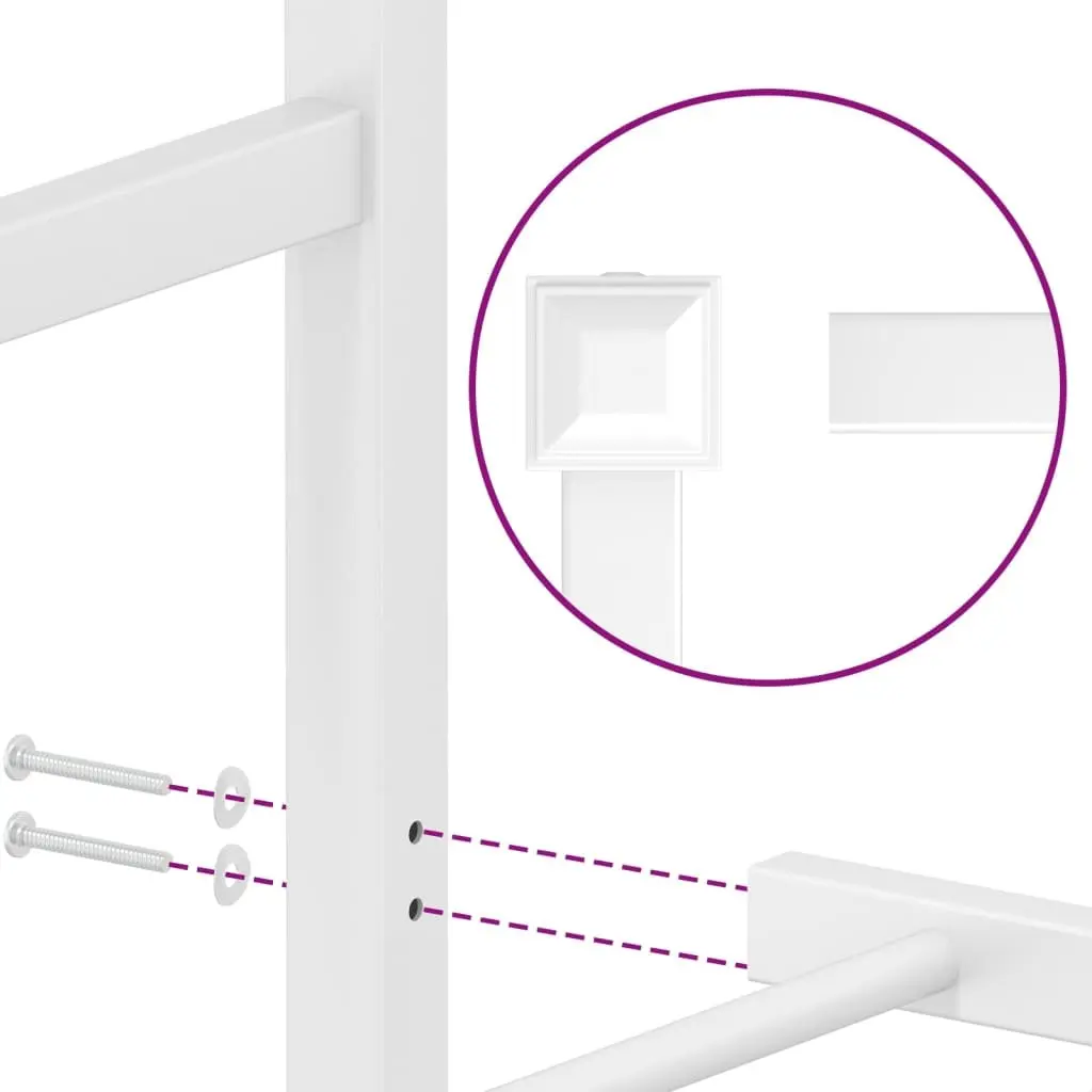 White Metal Bed Frame 135x190 cm