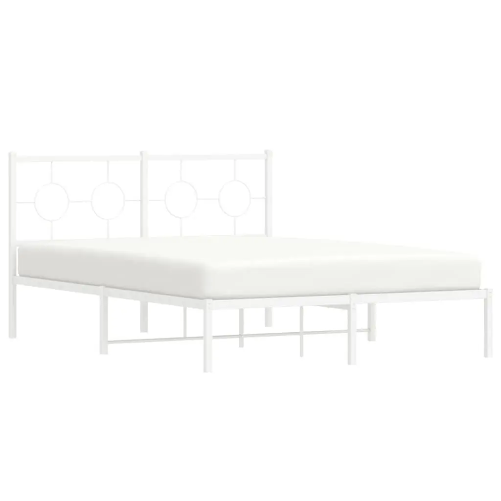 White Metal Bed Frame 135x190 cm