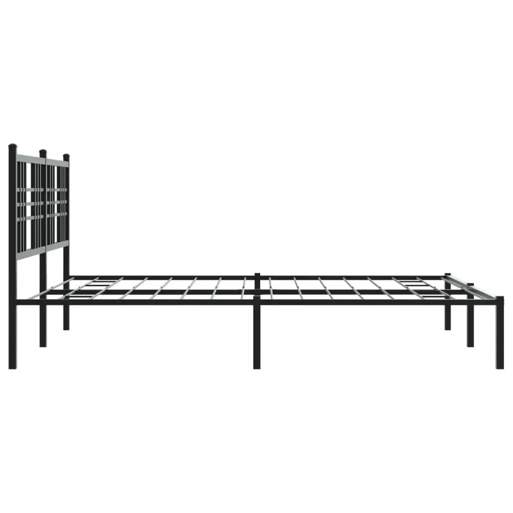 Black Metal Bed Frame with Headboard
