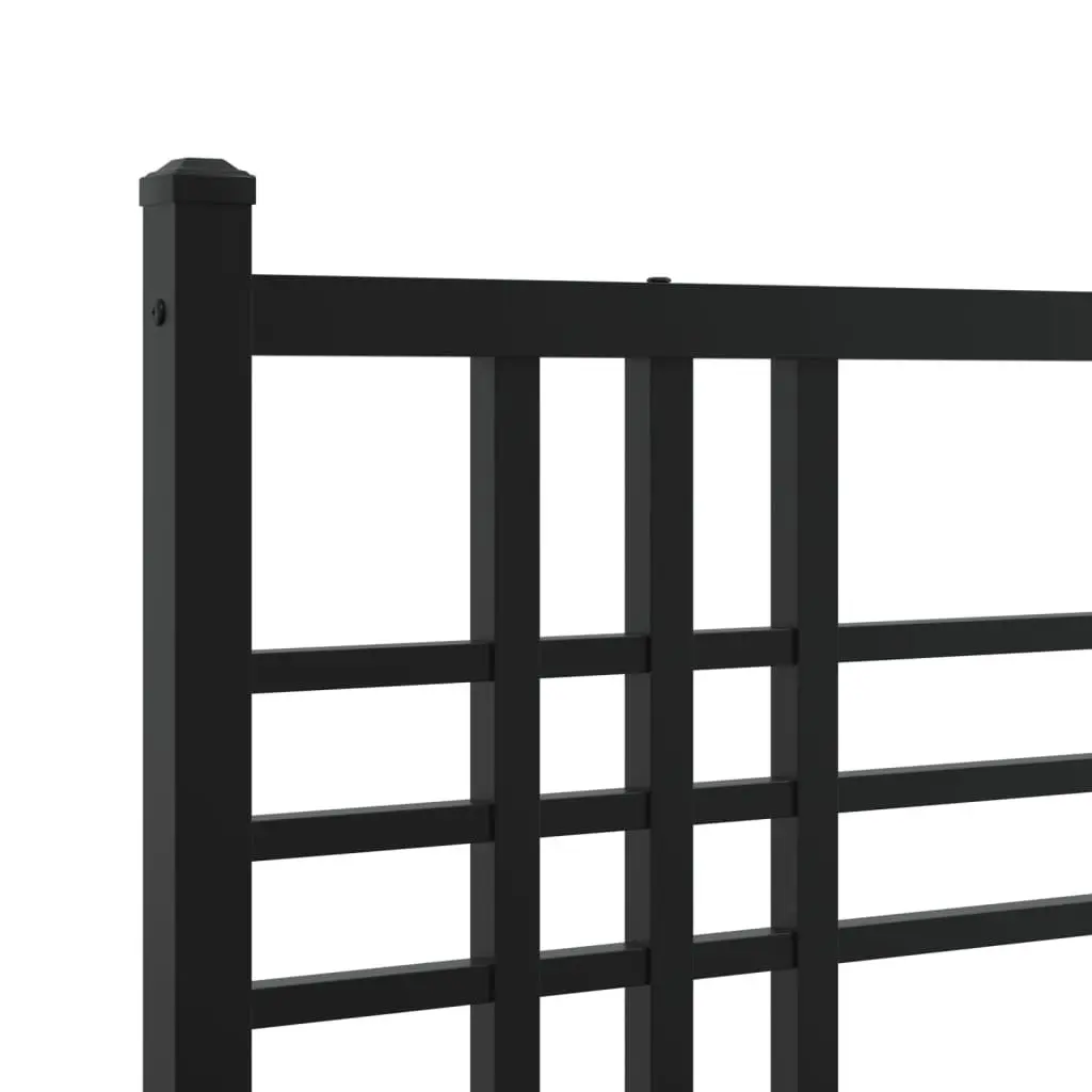 Black Metal Bed Frame with Headboard