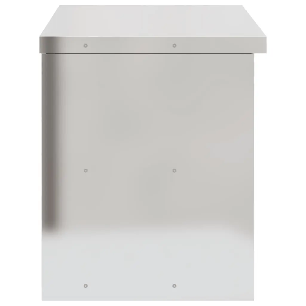 Stainless Steel Kitchen Wall Cabinet Sliding Doors Food Storage Silver