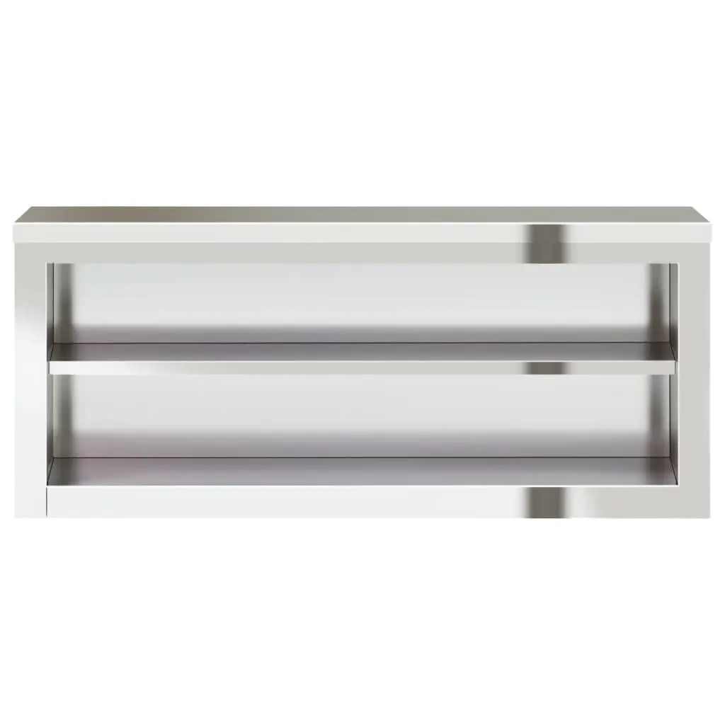 Stainless Steel Kitchen Cabinet Wall Mounted Food Storage Silver