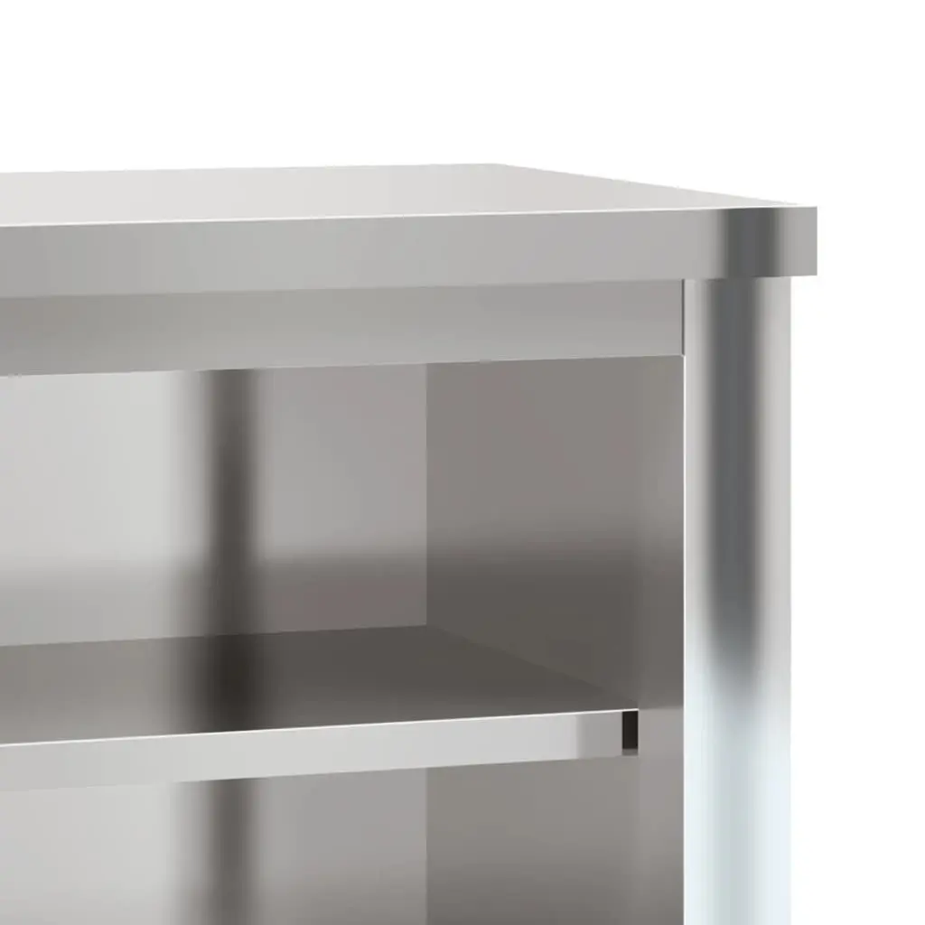 Stainless Steel Kitchen Cabinet Wall Mounted Food Storage Silver