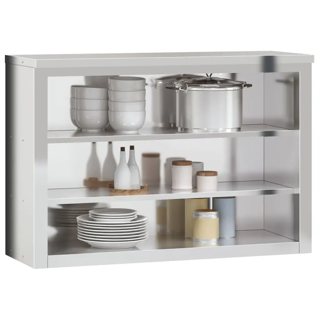 Stainless Steel Kitchen Wall Cabinet for Food Storage Silver