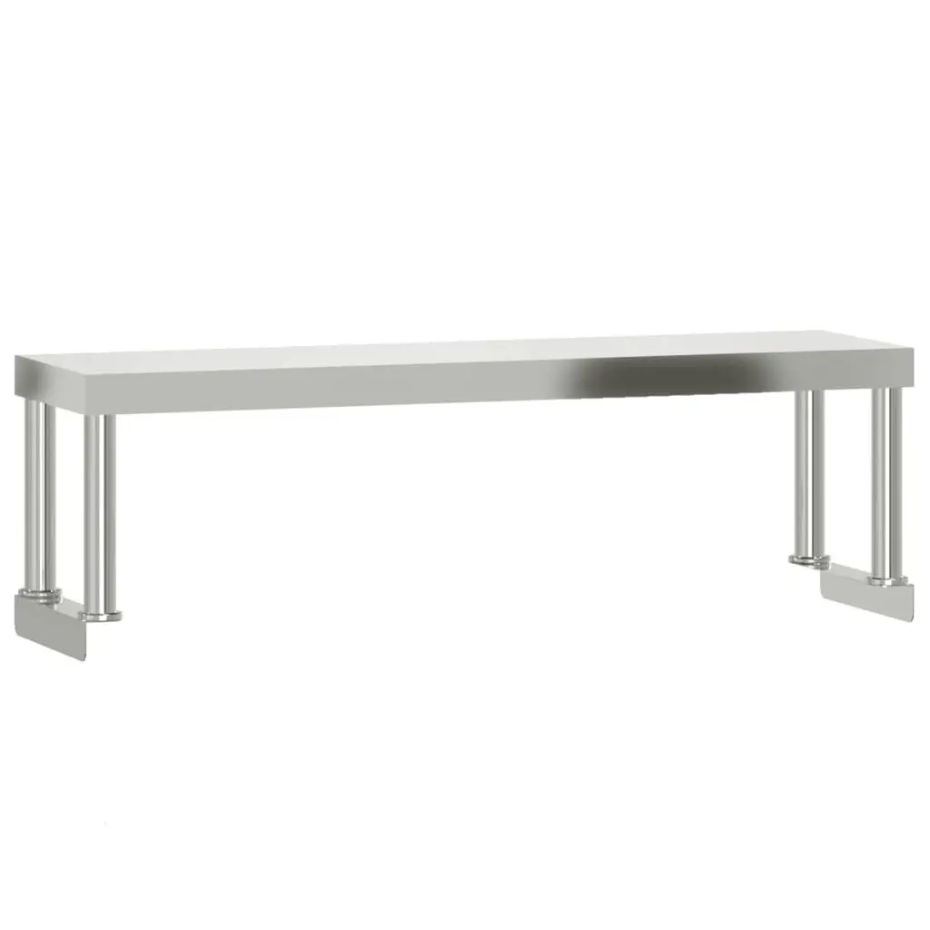 Stainless Steel Work Table Overshelf Mounted Prep Kitchen Storage 110 x 30 x 35 cm