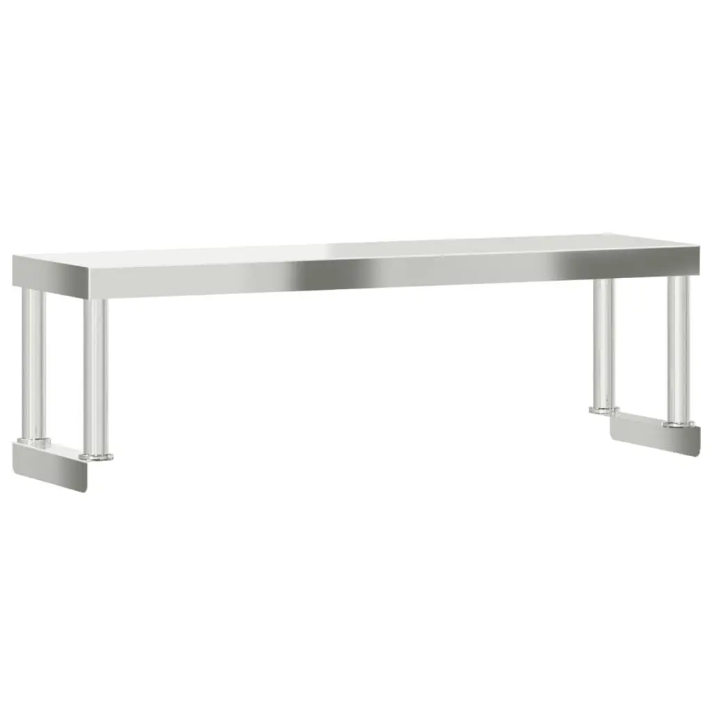 Stainless Steel Work Table Overshelf Mounted Prep Kitchen Storage 110 x 30 x 35 cm