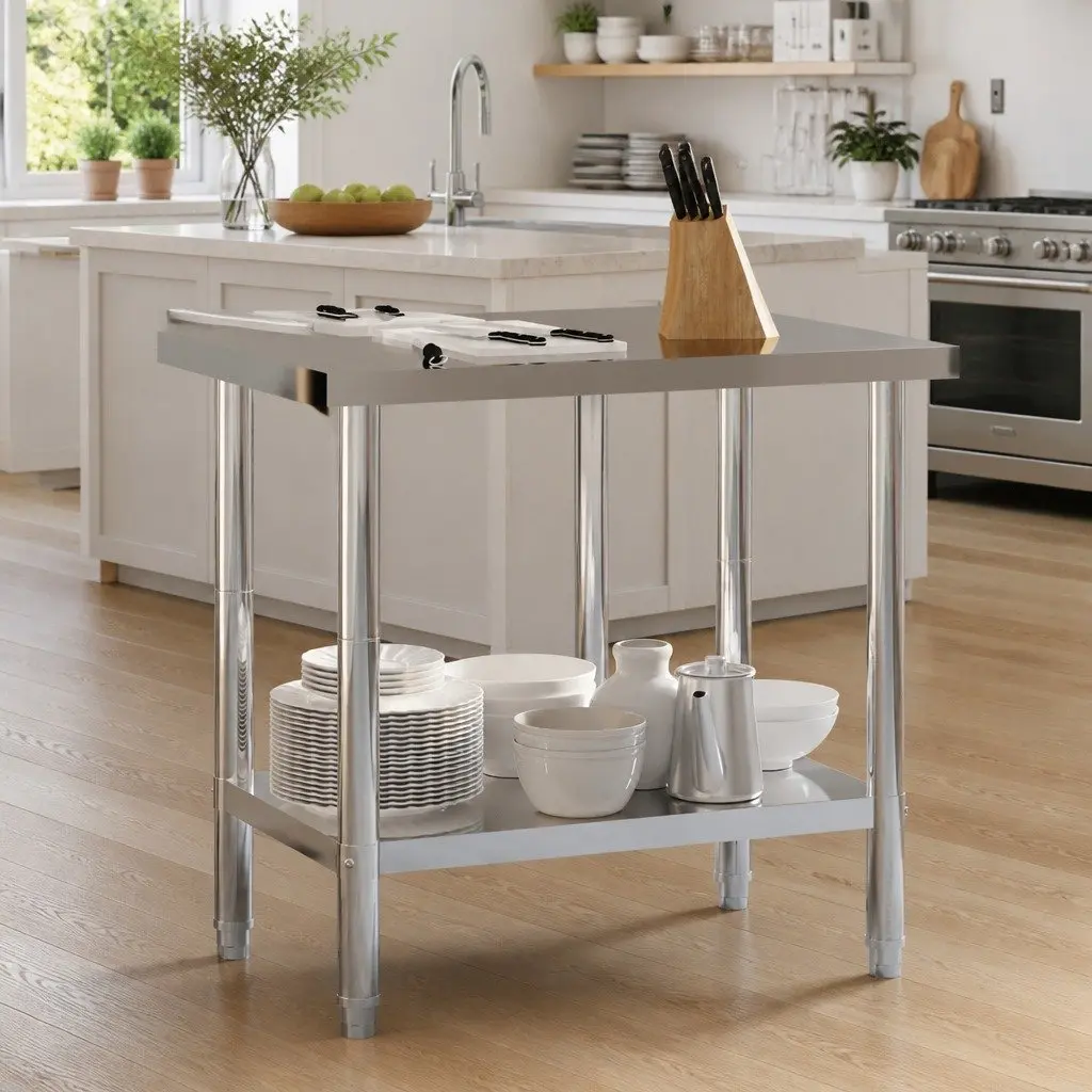 Stainless Steel Kitchen Prep Table with Storage