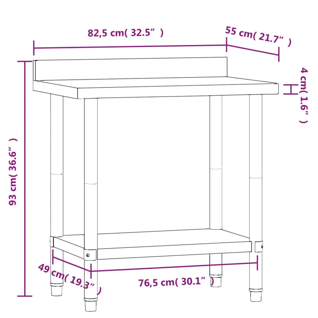 Stainless Steel Kitchen Prep Table with Storage